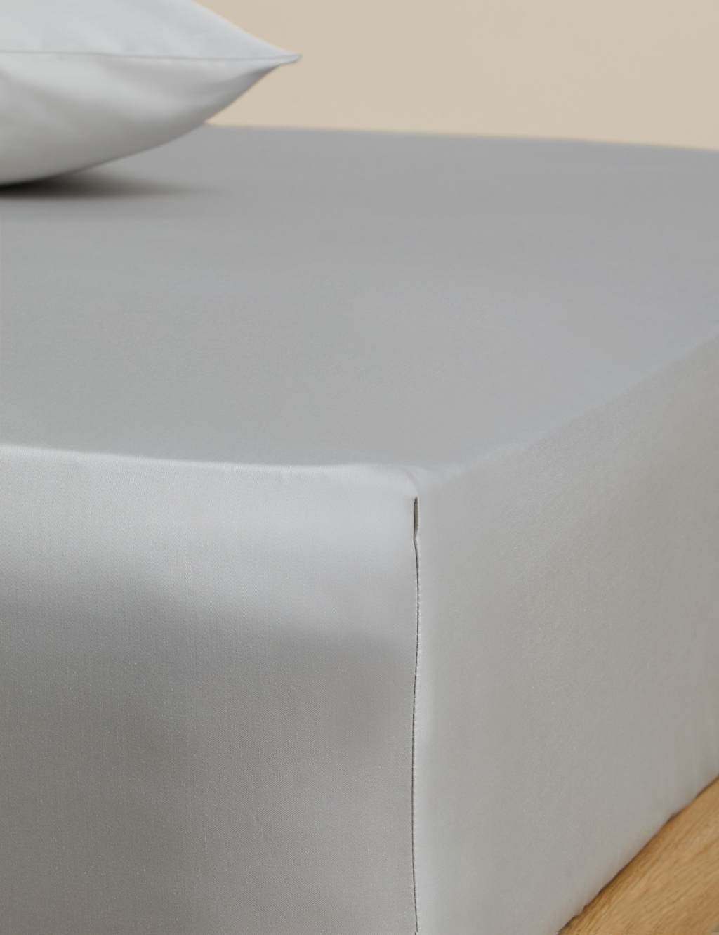 M&S Egyptian Cotton Sateen 230 Thread Count Deep Fitted Sheet Dove