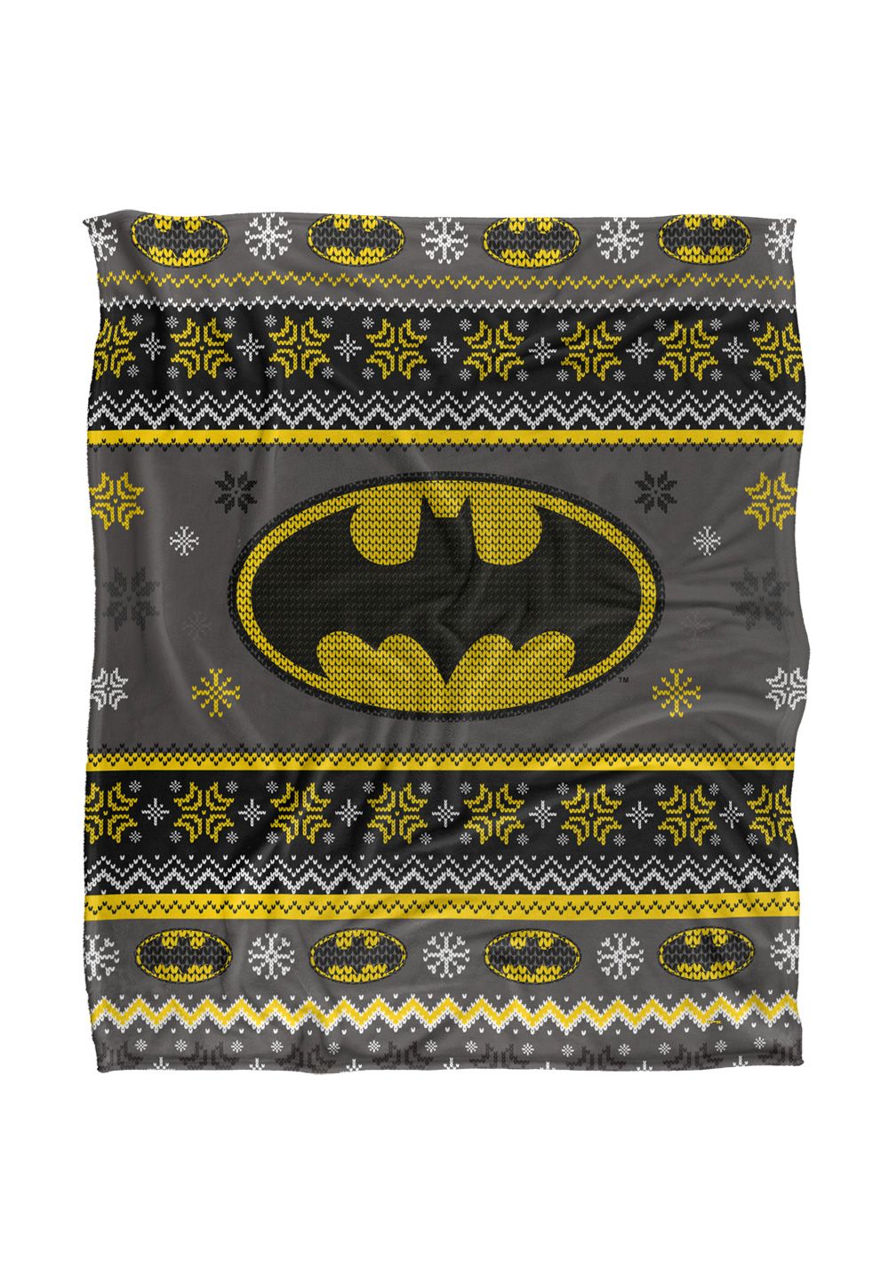 Batman Blanket, 152x127 cm Ugly Christmas Sweater Logo Silky Touch Super Soft Throw Blanket in White