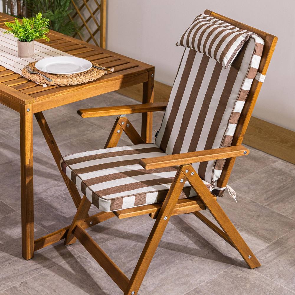 icon High Back Seat Pad Deck Stripe, Cushion, Chocolate