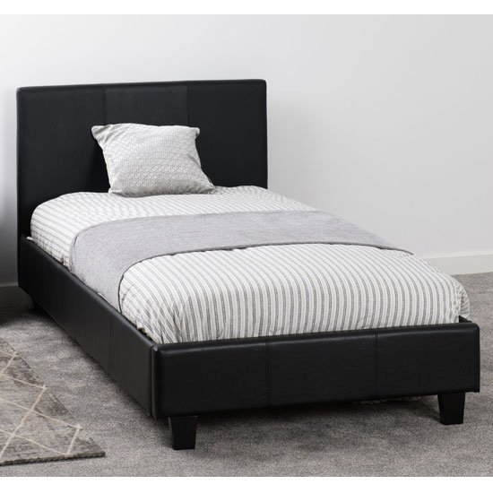 Prada Faux Leather Single Bed In Black