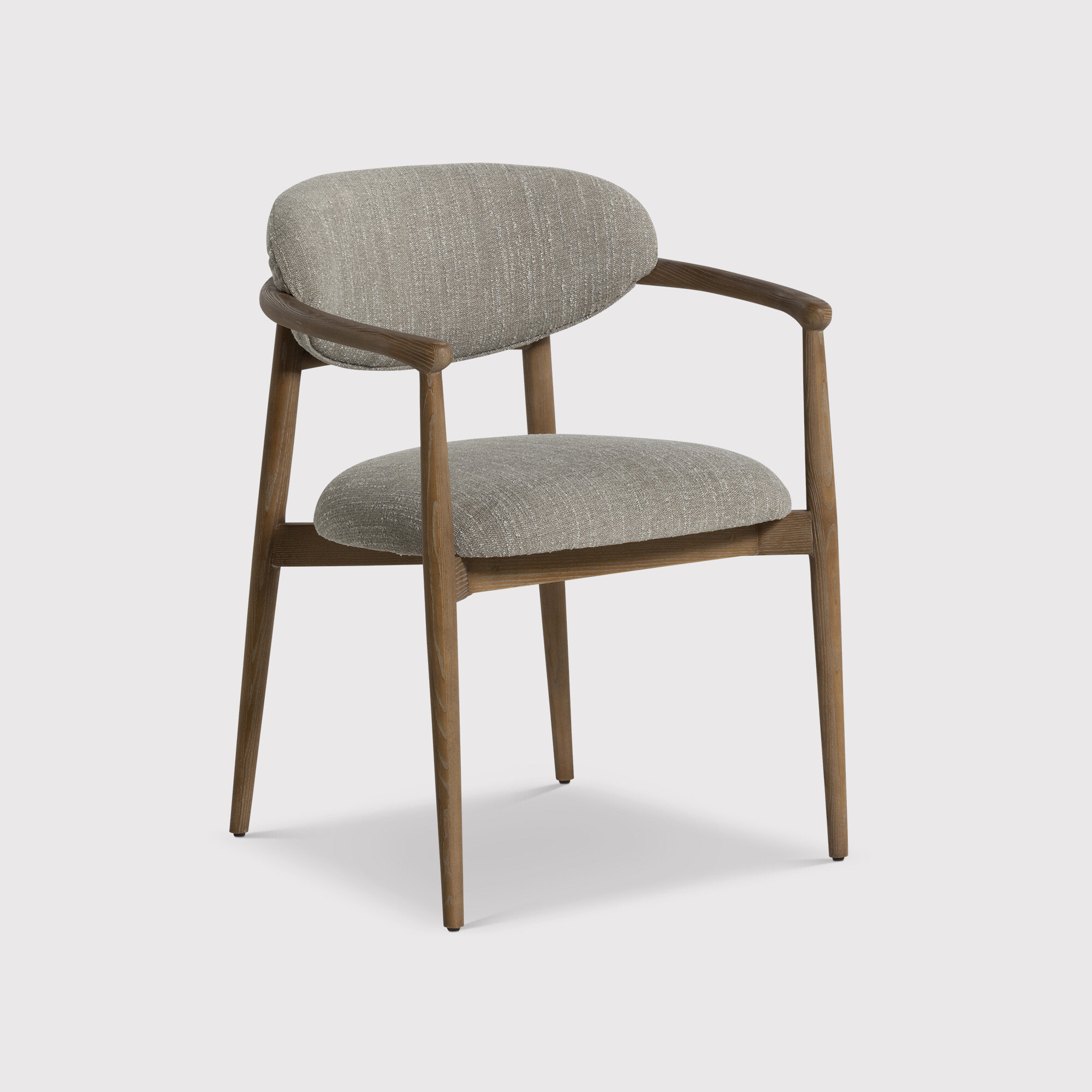 Brading Dining Chair With Arms Light Green+Dusty Oak, Neutral Fabric | Barker & Stonehouse