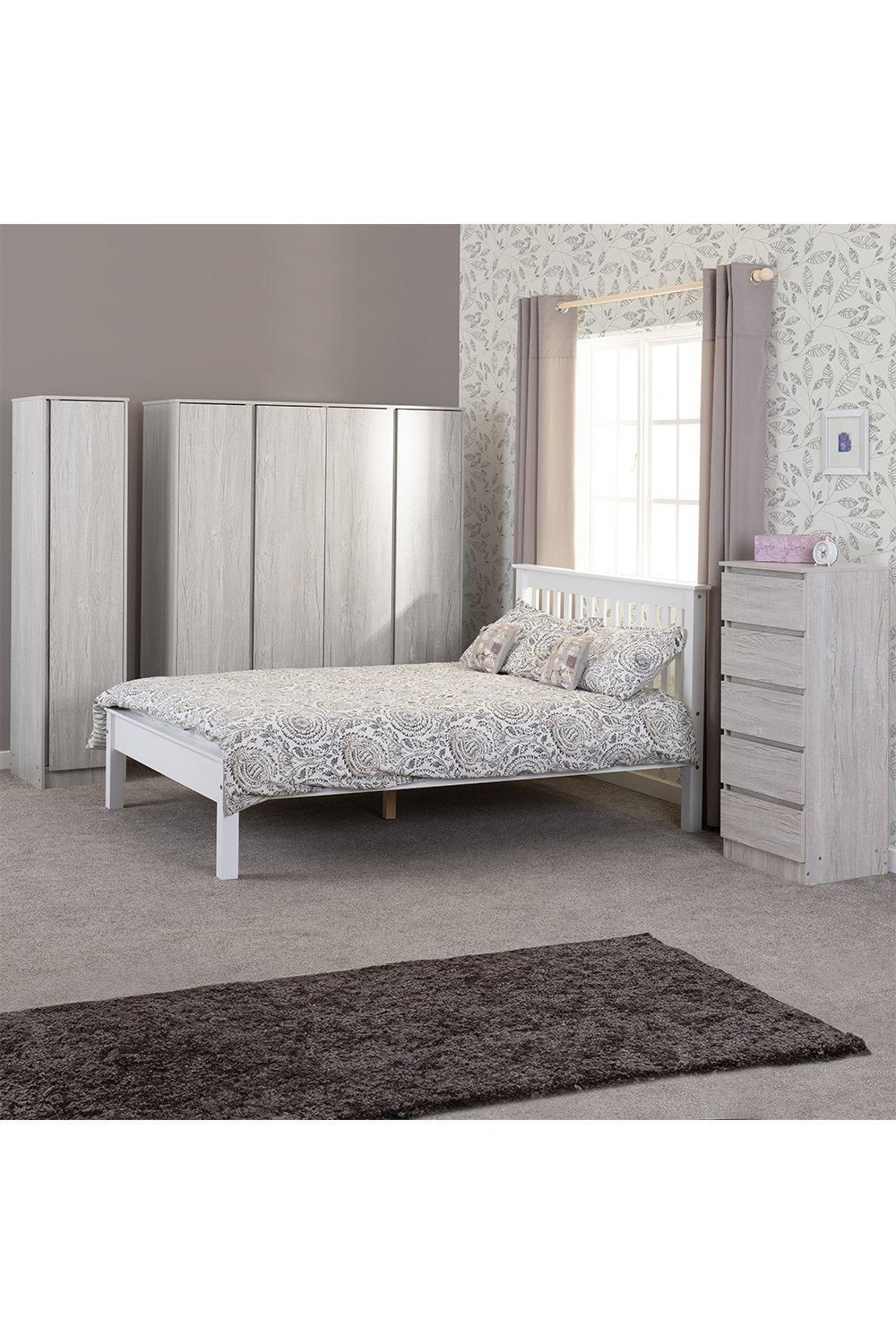 Seconique Monaco 4' Small Double Bed - Low Foot End in White