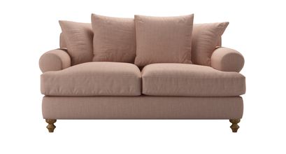 Teddy 2 Seat Sofa Bed in Blush Pure Belgian Linen - sofa.com