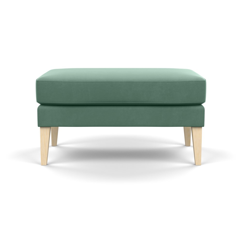 Heal's Richmond Ottoman Smart Velvet Jade Natural Ash Feet