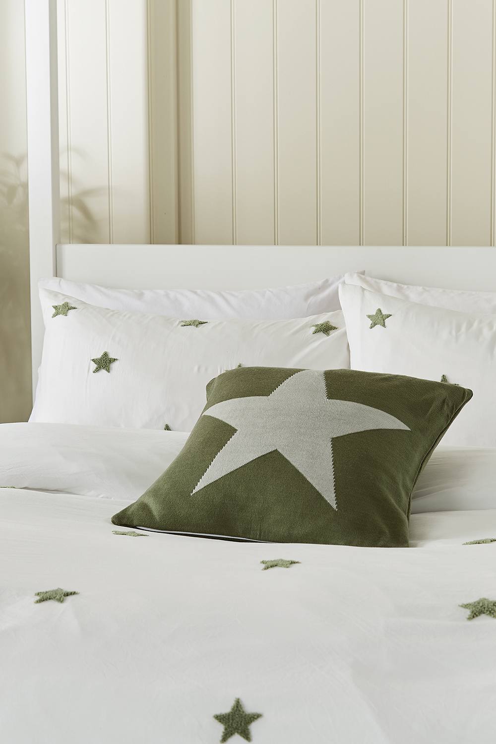 Helena Springfield 'Tufted Star' Woven Duvet Cover Set in Green 2