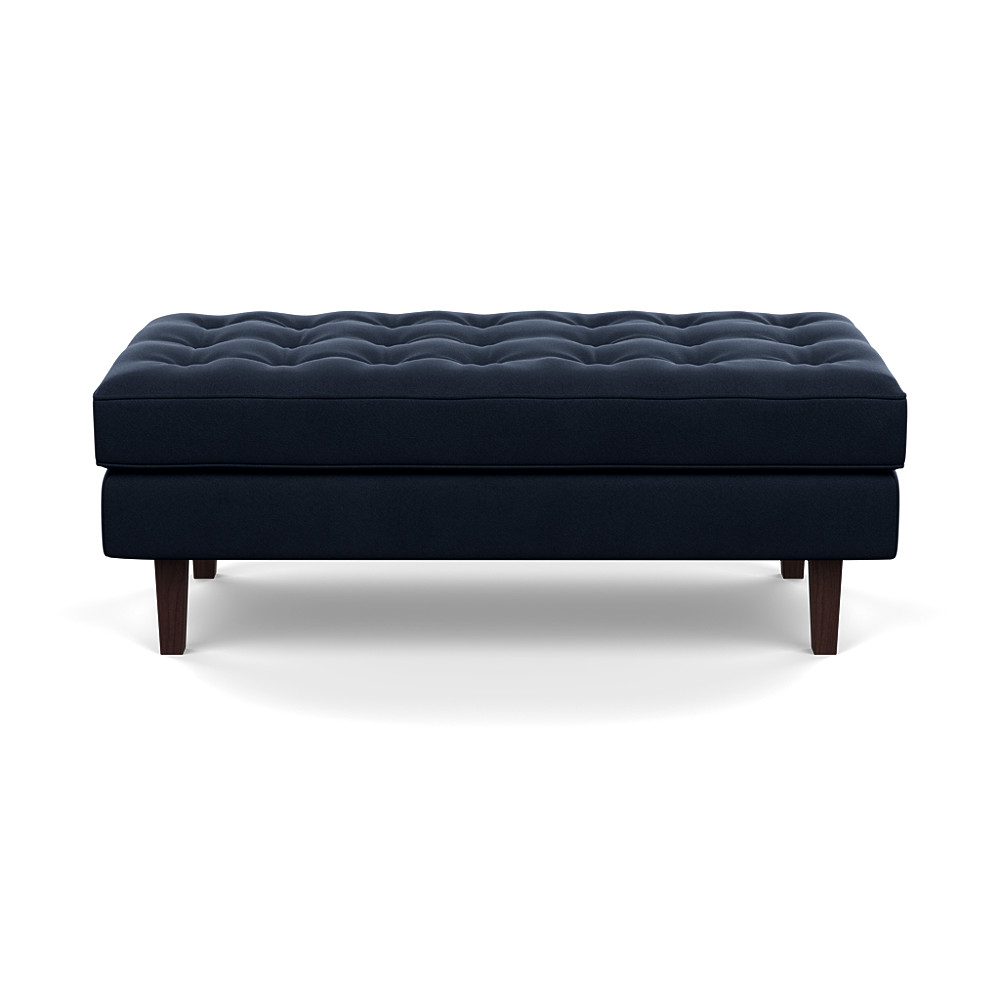 Heal's Hepburn Ottoman In Nobilis Velvet Night Wenge Feet
