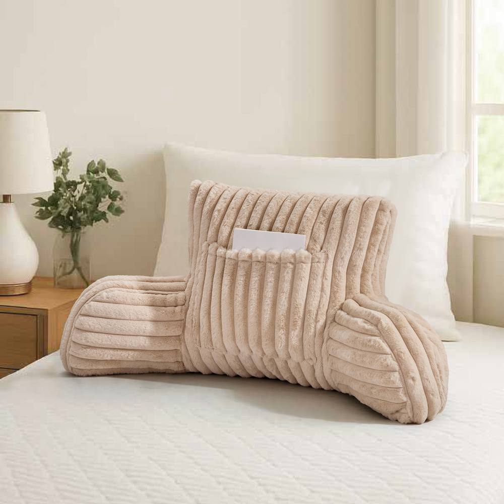 GAVENO CAVAILIA Super Comfy Ribbed Warm Cuddle Cushion in Beige