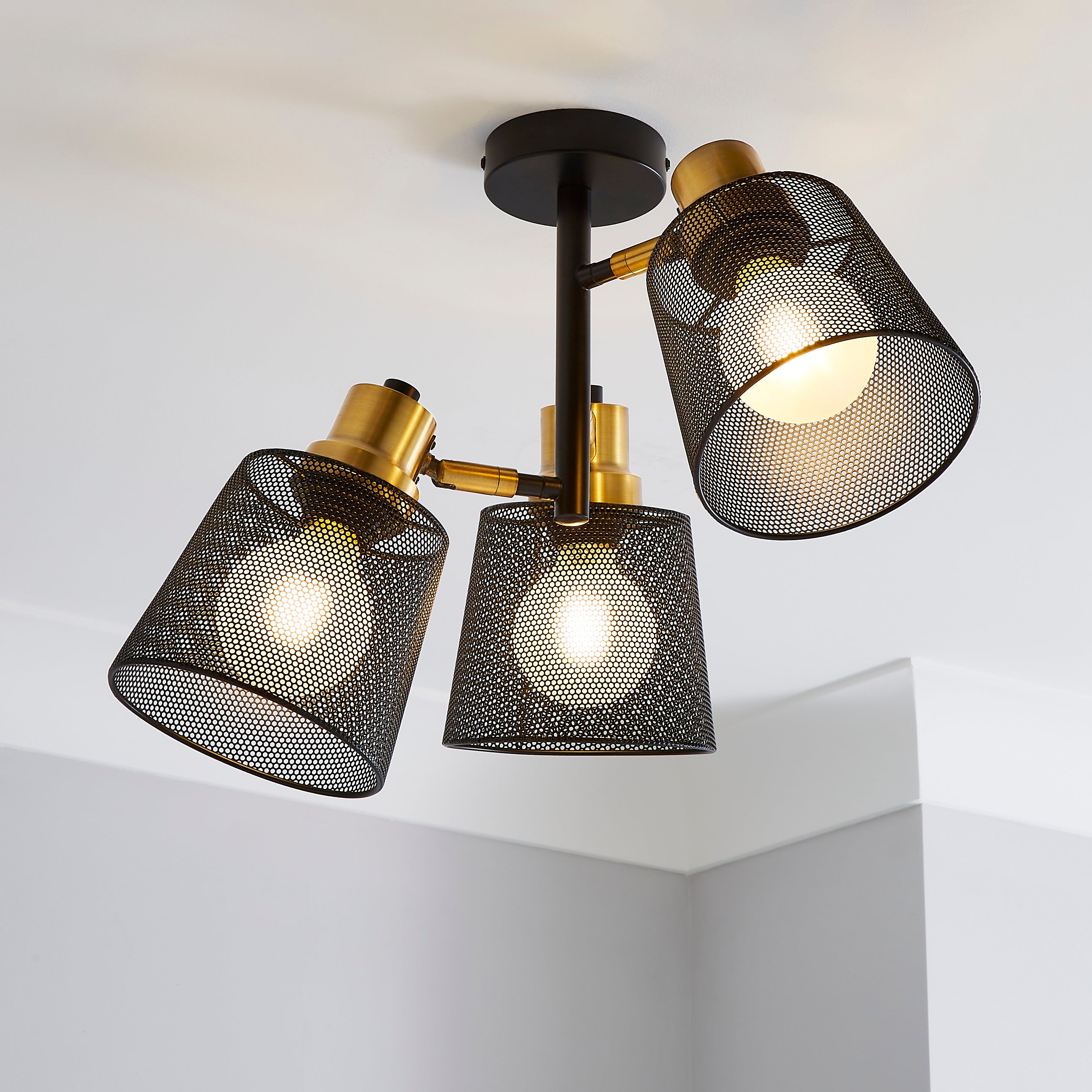 Idris Industrial Ceiling Fitting Black