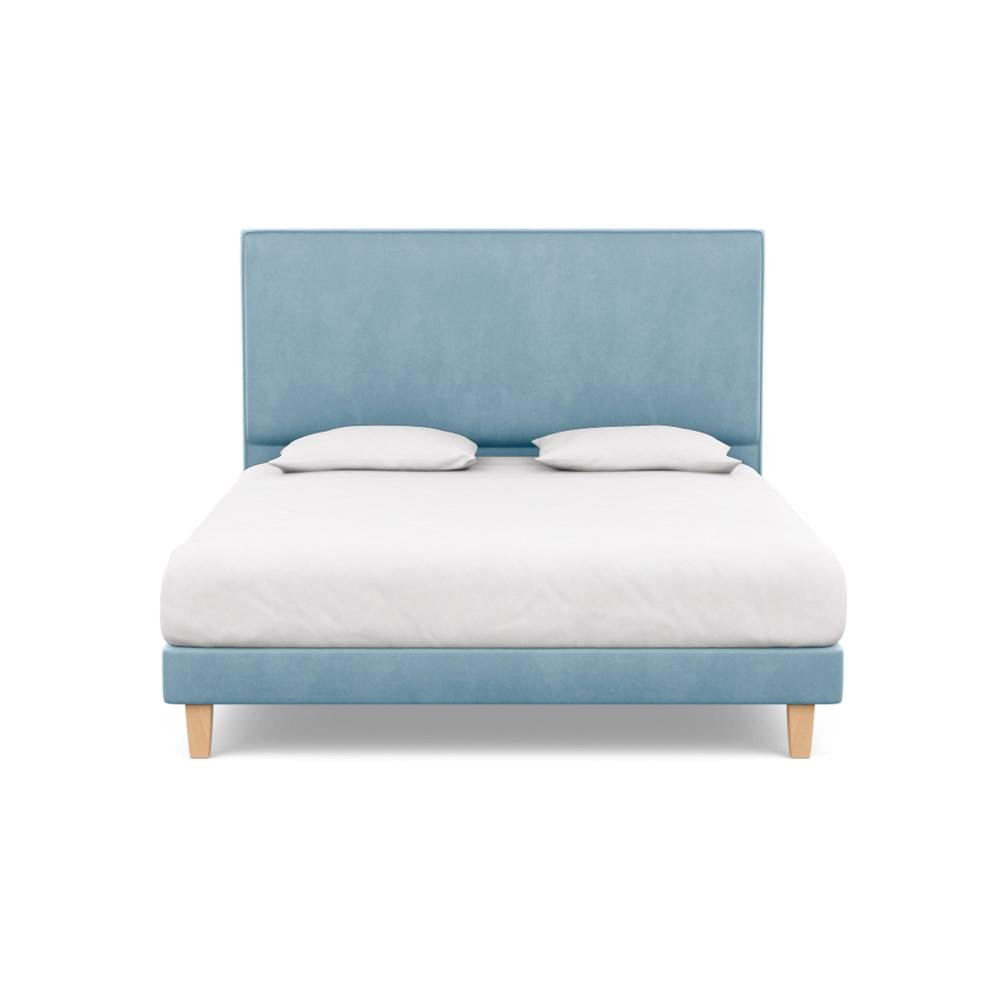 Heal's Heal's Shallow Divan Super King Varese Velvet Sky Light Solid Wood