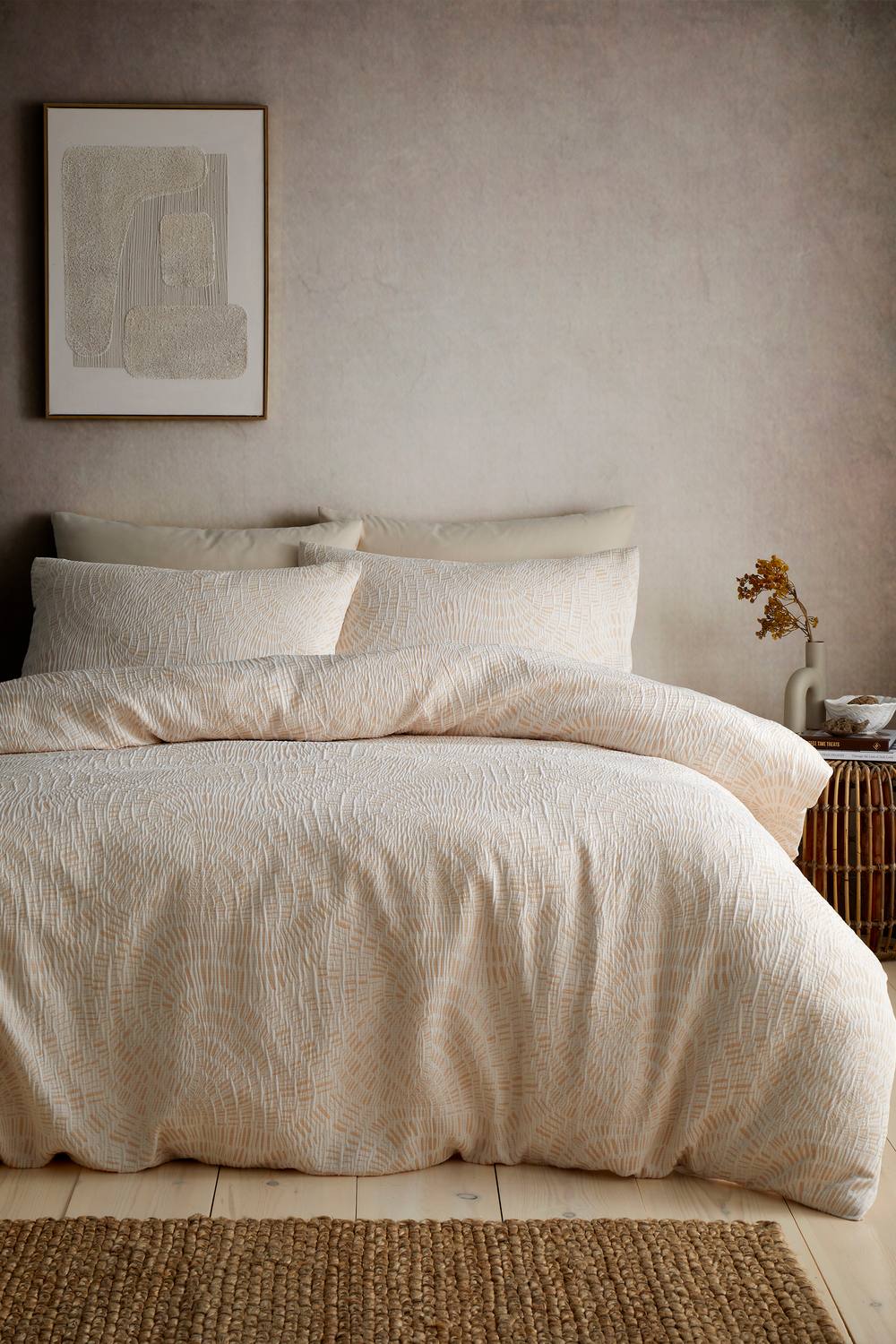 Appletree 'Fossil Jacquard' Textured Duvet Cover Set in Natural