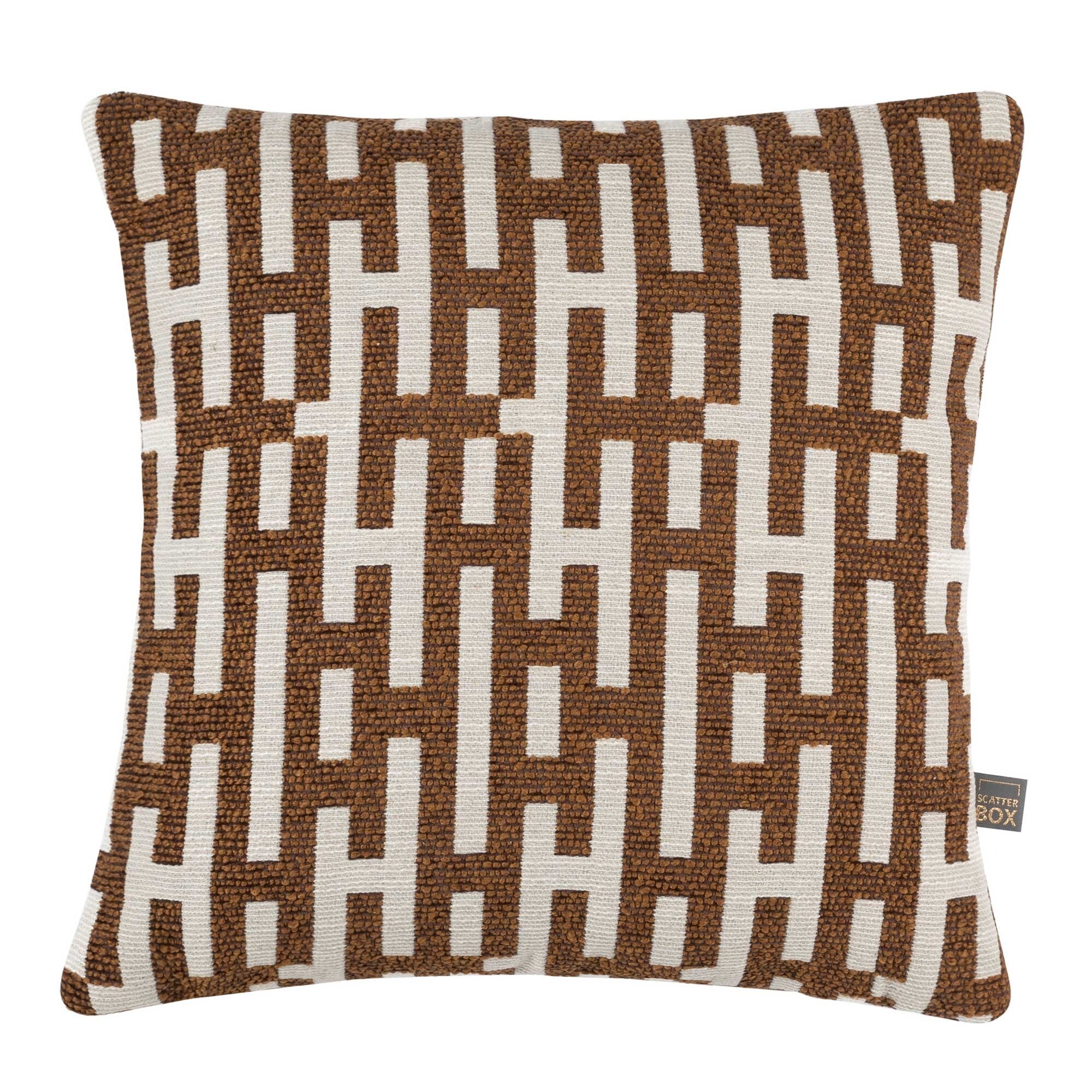 Formation Russet Cushion, Square, Brown | Barker & Stonehouse