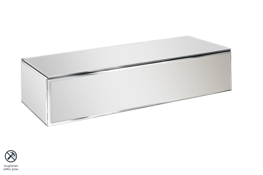 Inga Mirrored Floating Console Table / Storage System