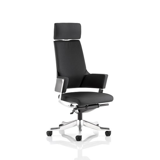 Cooper Office Chair In Black Fabric With High Back
