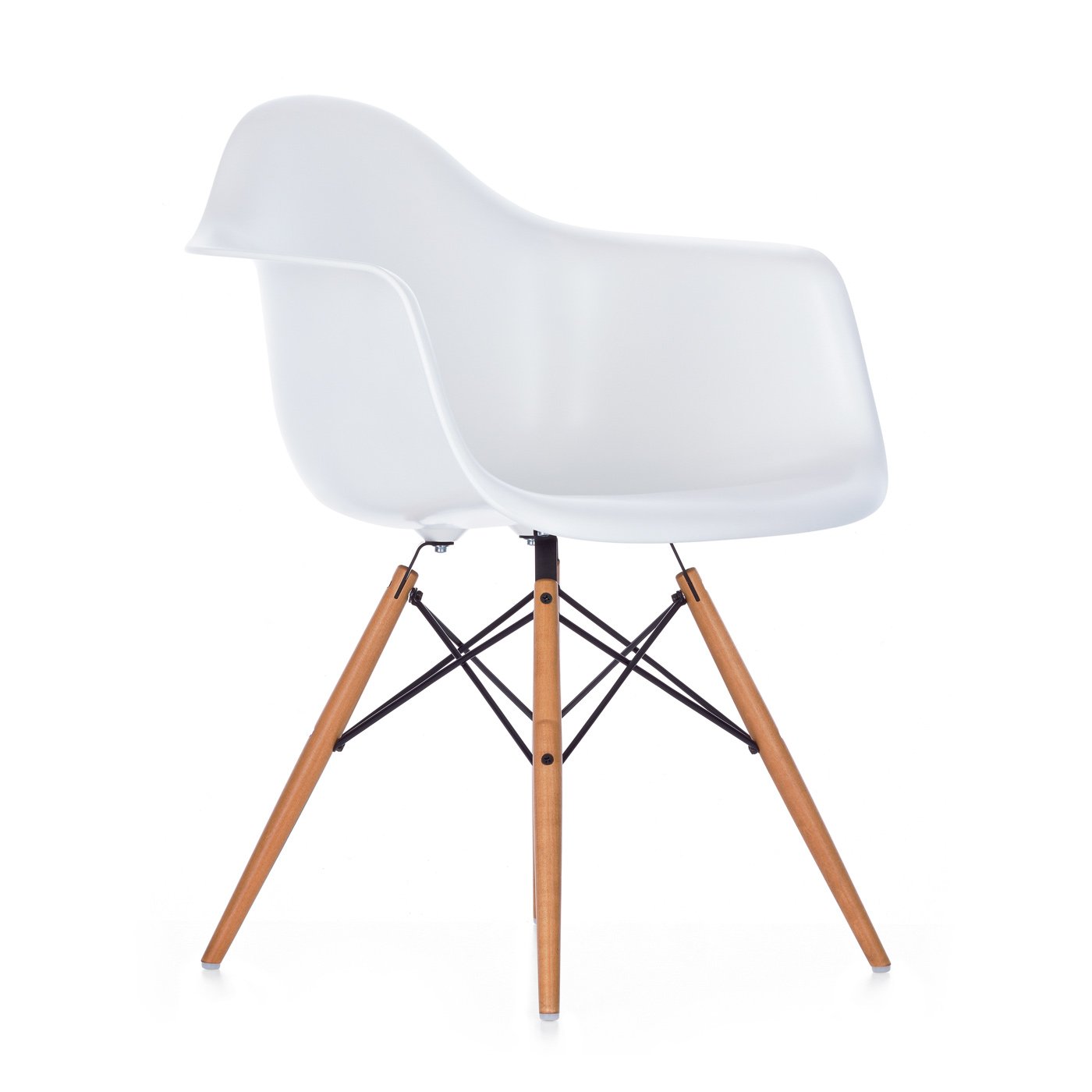 Vitra Eames DAW Armchair New Height White Golden Maple Base