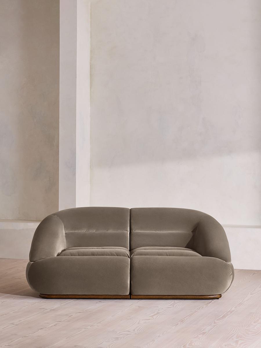 Edison Modular Sofa, Three Seater, Velvet, Taupe