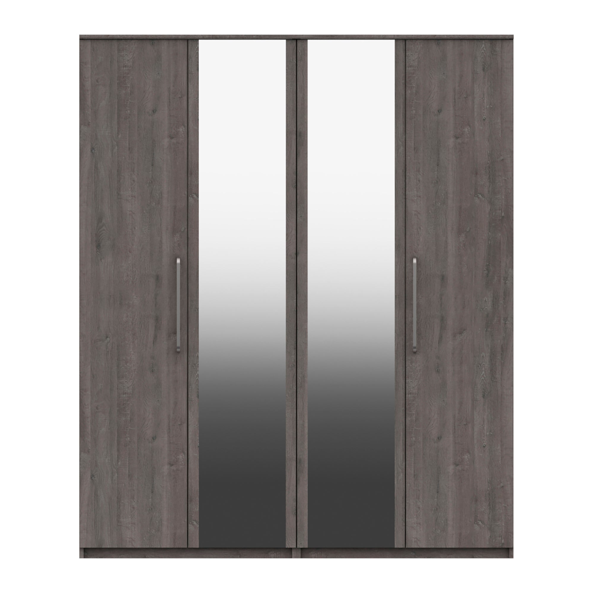 Parker 4 Door Mirrored Wardrobe Grey