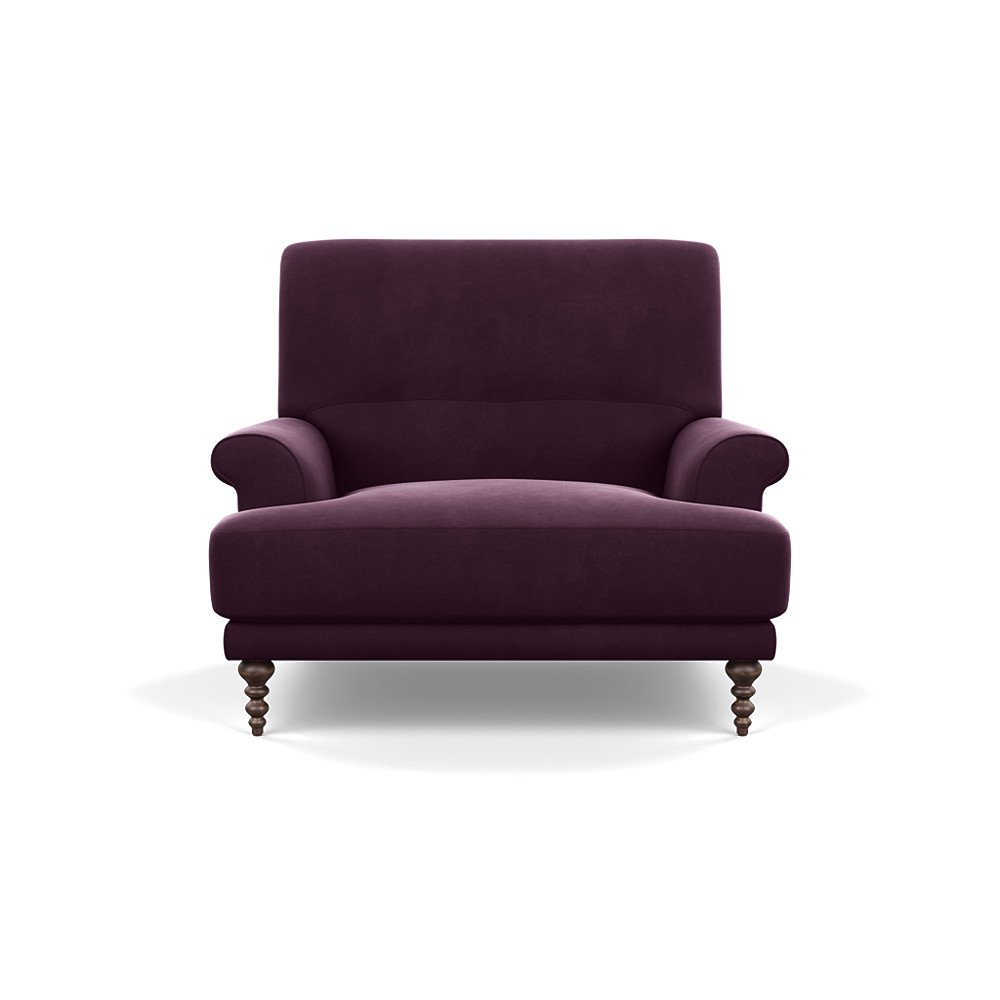SCP Oscar Informal Armchair Velvet Grape Walnut Feet