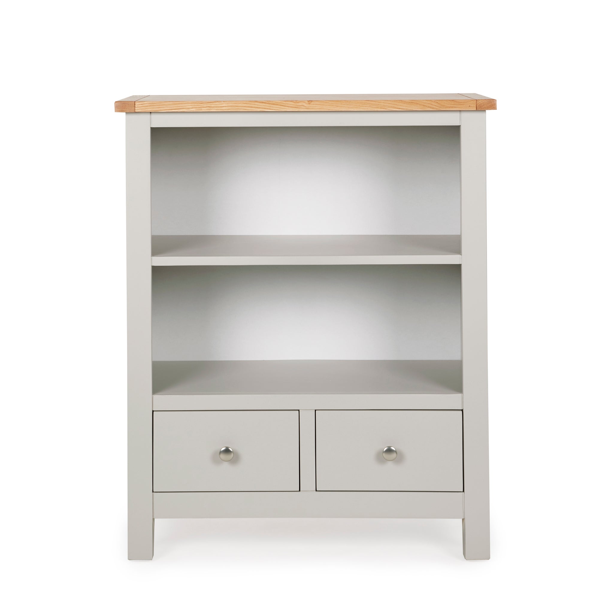 Bromley Grey Low Bookcase Grey and Brown
