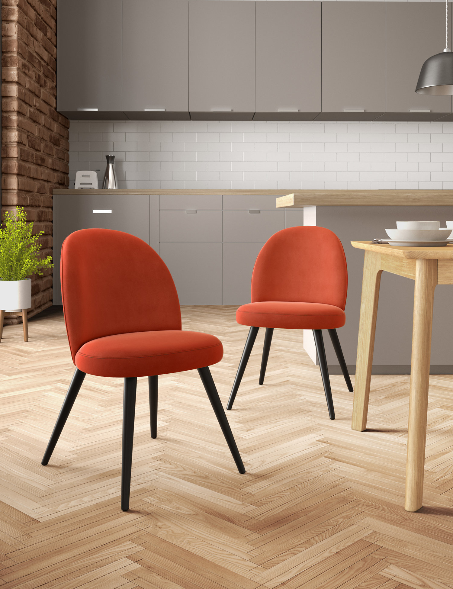 M&S Set of 2 Velvet Dining Chairs