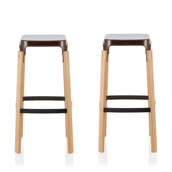 Hoker 66cm Bar Stools In Antique Bronze In A Pair