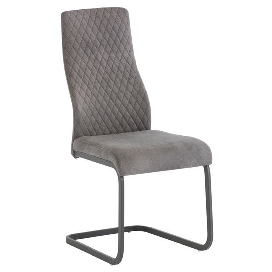 Palermo Fabric Dining Chair In Light Grey