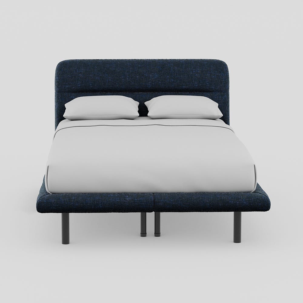 Heal's Gia Bed Double Nova Velluto French Navy Slats Black Feet