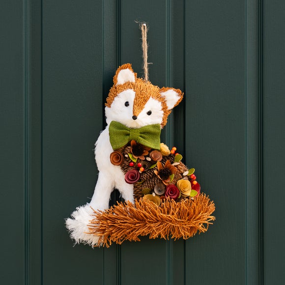 Straw & Wood Shaving Fox Hanging Decoration