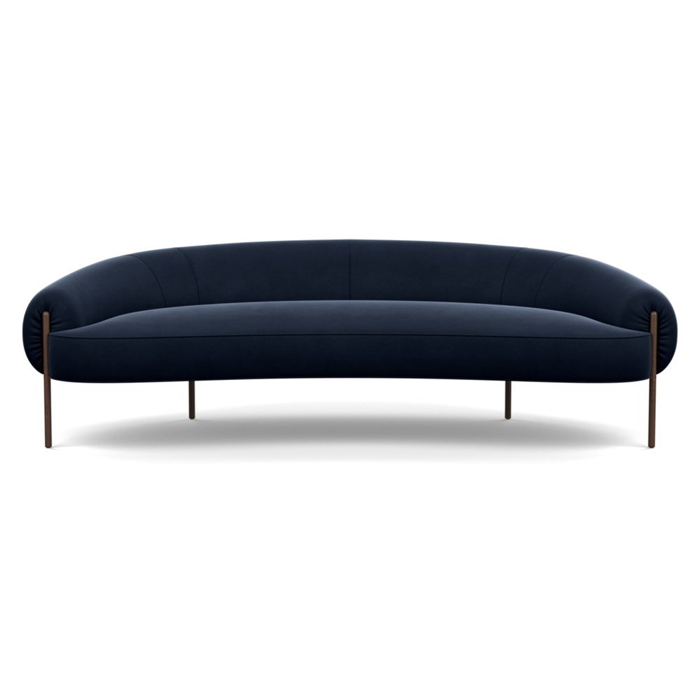 Heal's Isola 3 Seater Sofa Nobilis Velvet Night Bronze Feet