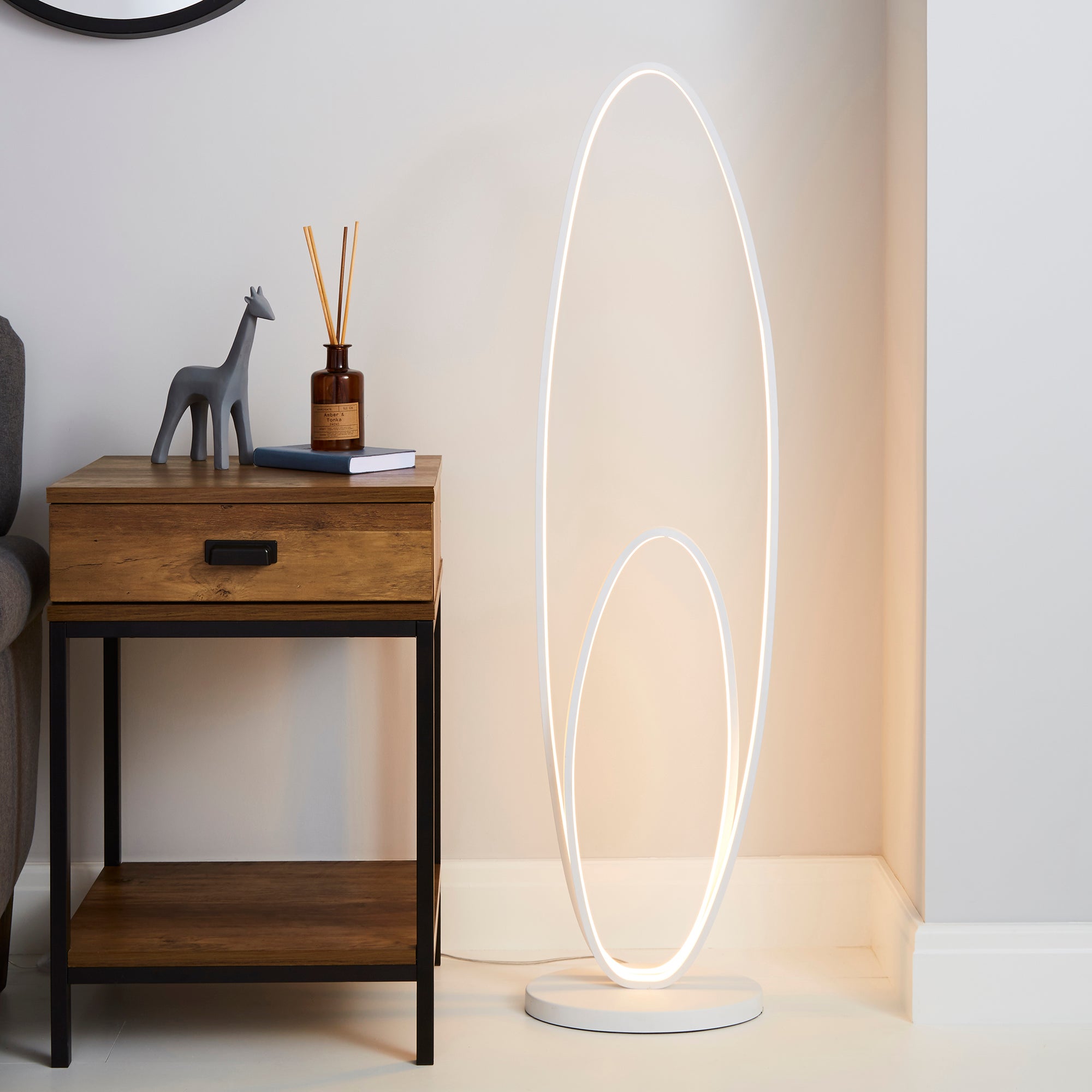 Menton Dimmable Integrated LED White Floor Lamp White