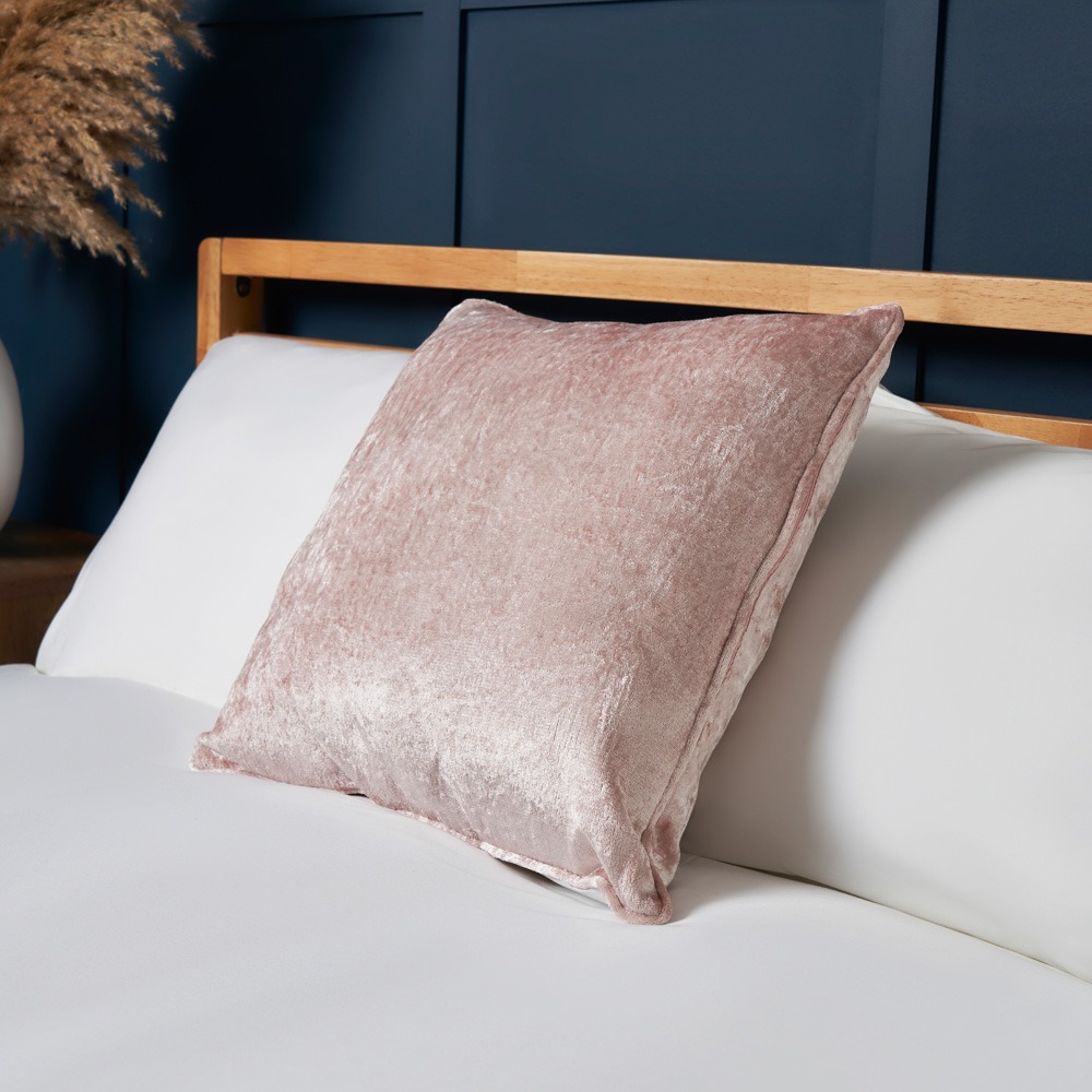 Luxury Crushed Velvet Cushion, Blush