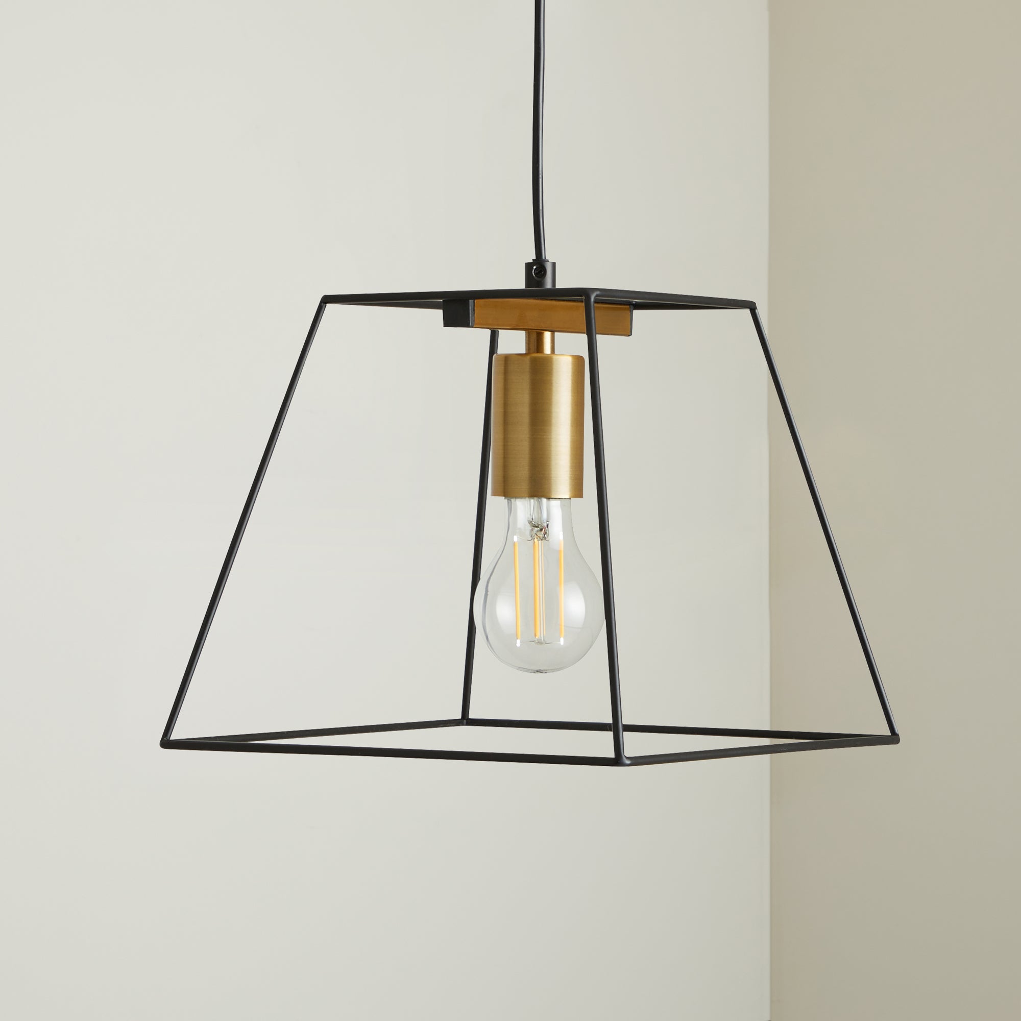 Nella 1 Light Black Pendant Ceiling Fitting Black