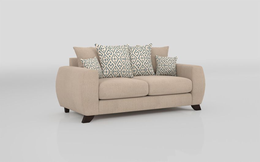 ScS Living Cream Aspen Fabric 3 Seater Scatter Back Sofa