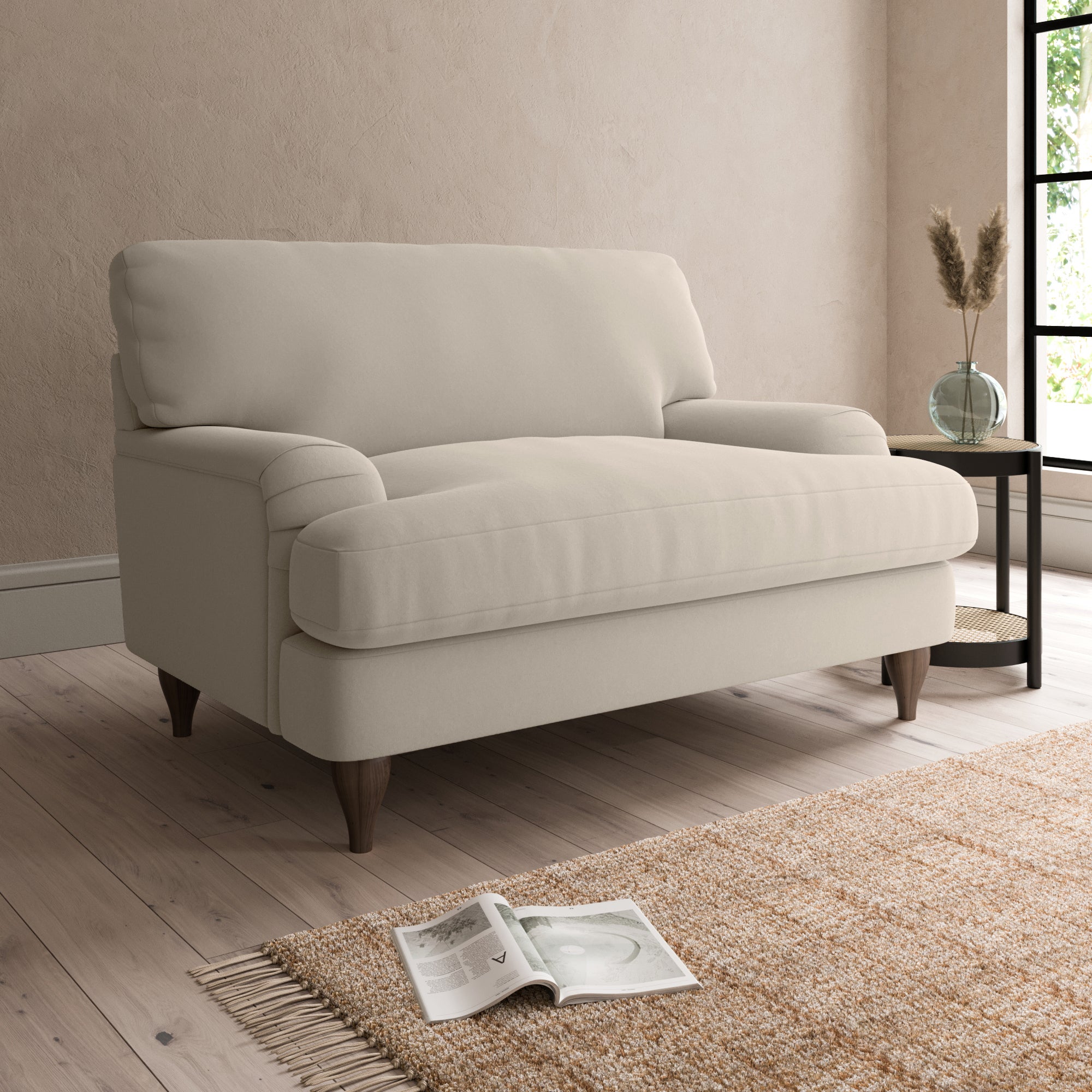 Darwin Luxury Velvet Snuggle Chair Brown