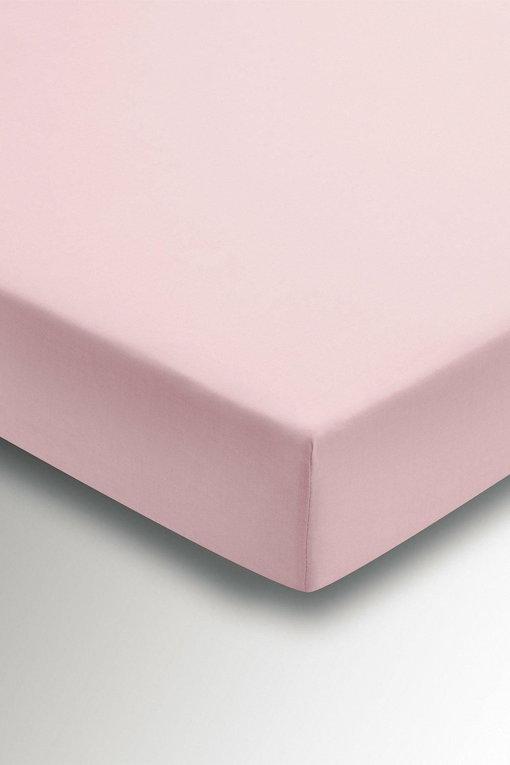 Helena Springfield 'Plain Dye' Polycotton Fitted Sheet in Light Pink