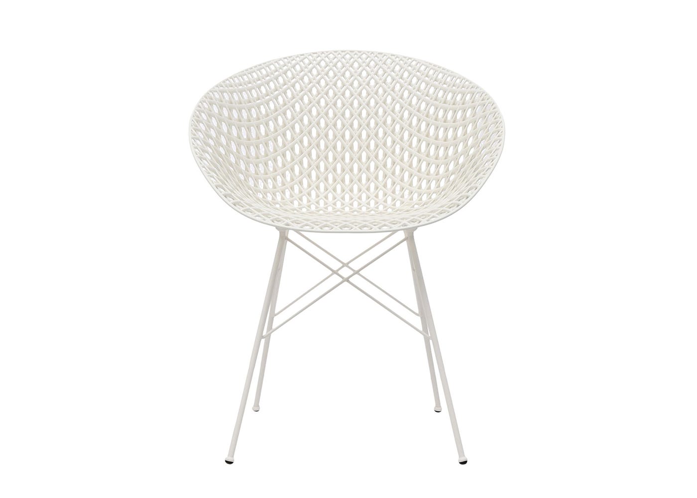 Kartell Smatrik Chair White Seat White Frame Outdoor Set of 2