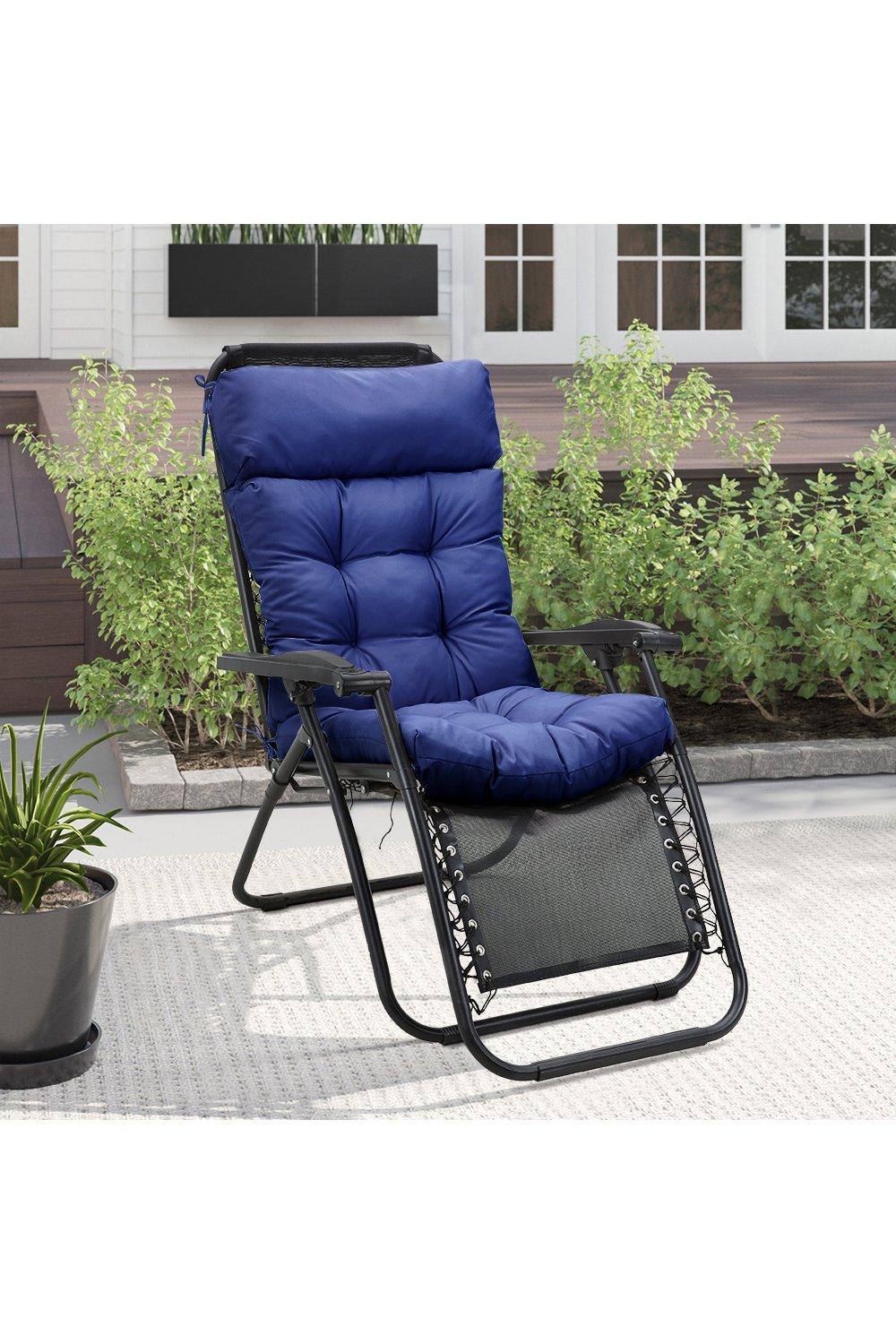 H&O Direct 125cm W x 55cm D Tri-Fold Waterproof Lounge Cushion in Navy