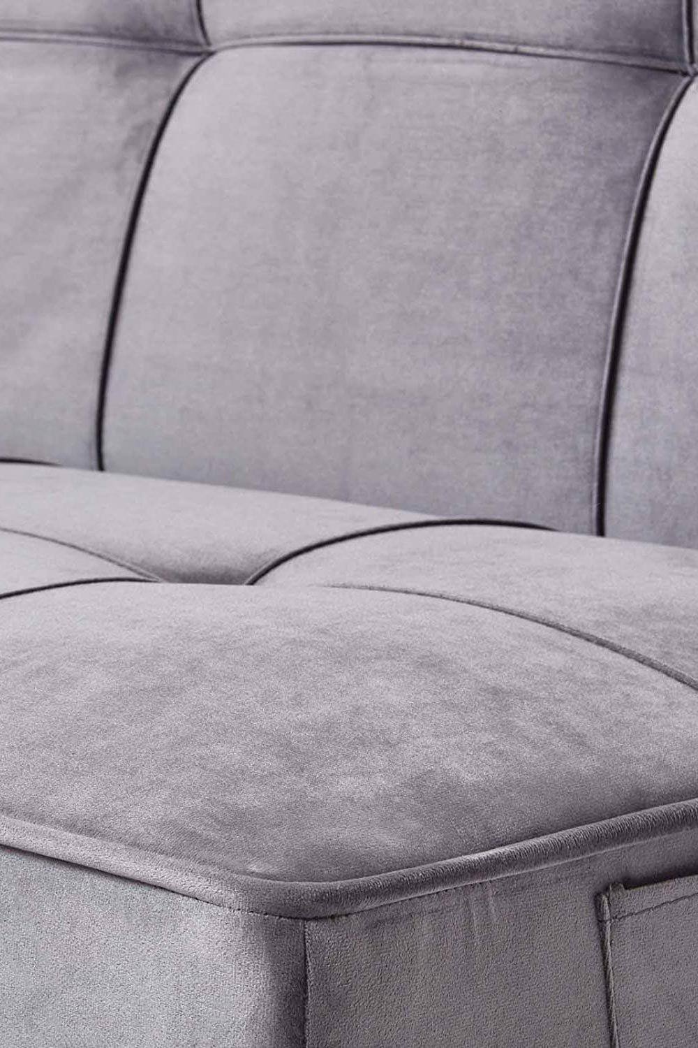 Homescapes Bower Velvet Sofa Bed in Dark Grey 5