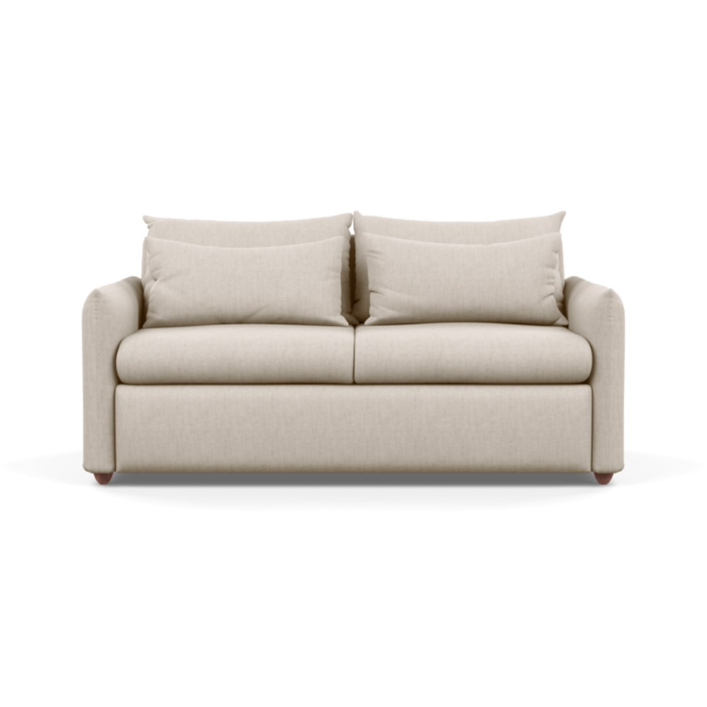 Heal's Pillow Sofa Bed Broad Weave Putty Chestnut Stain Feet