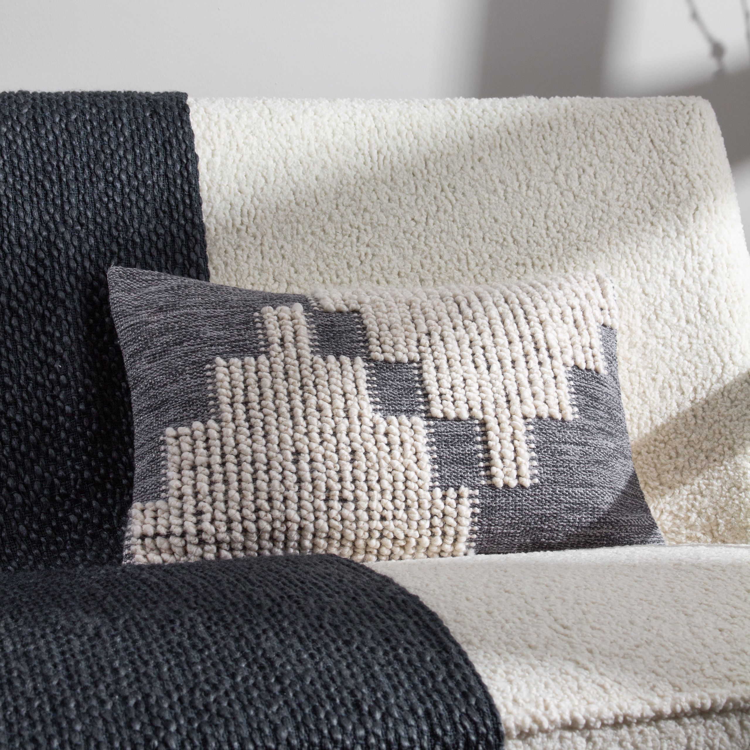 HOEM Himal Woven Knot Cushion in Blue