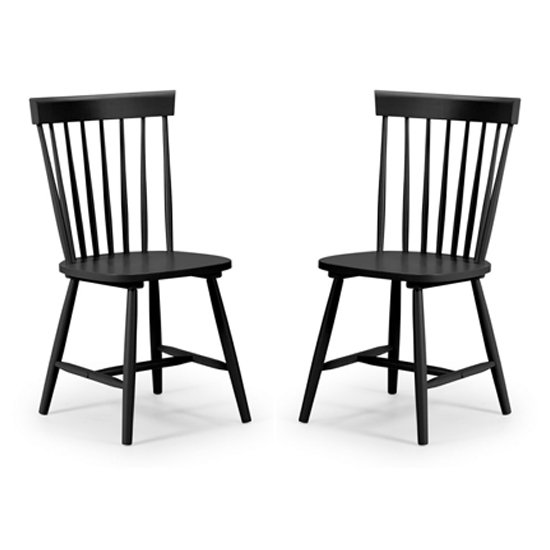 Torino Black Lacquer Dining Chairs In Pair