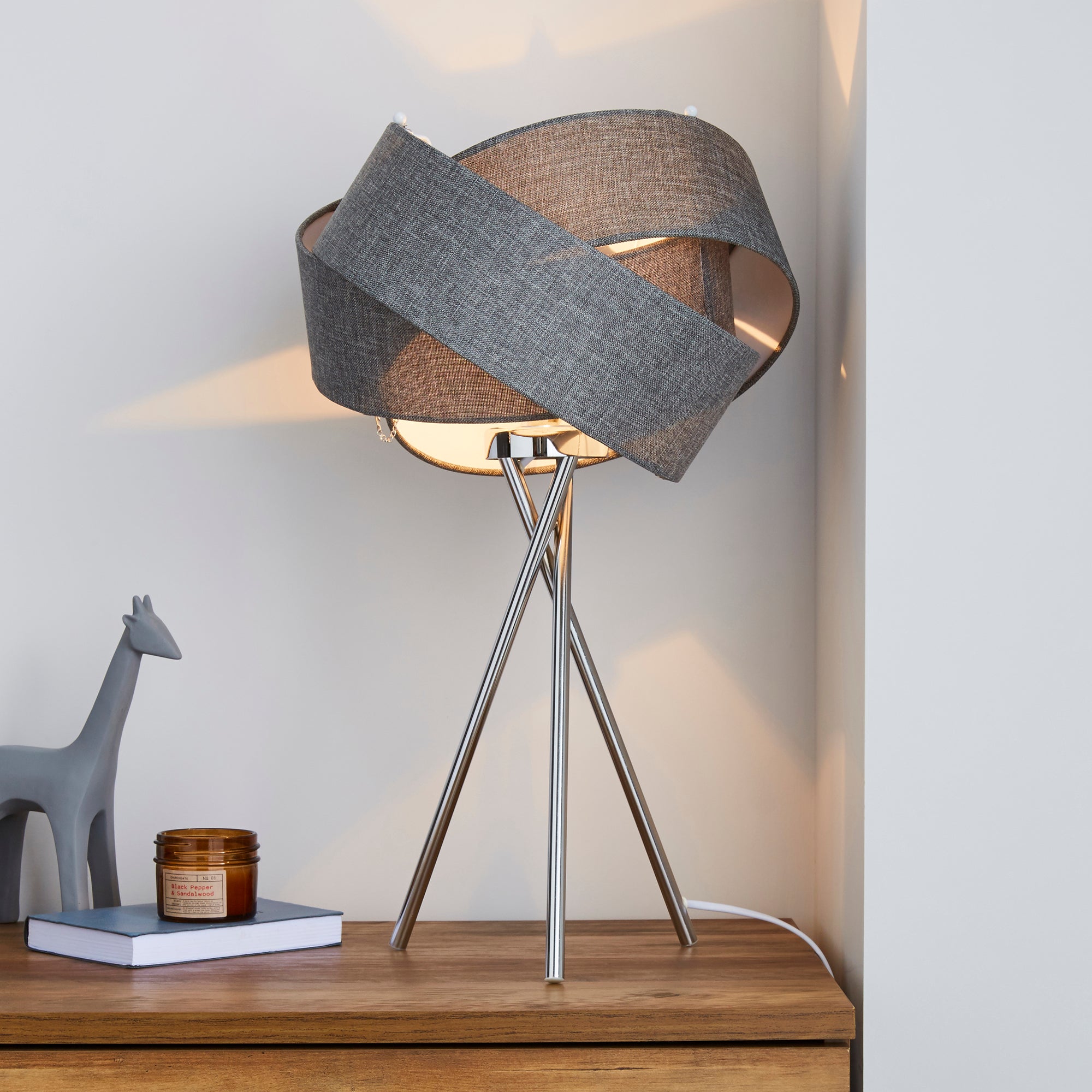 Elements Harley Grey Table Lamp Grey