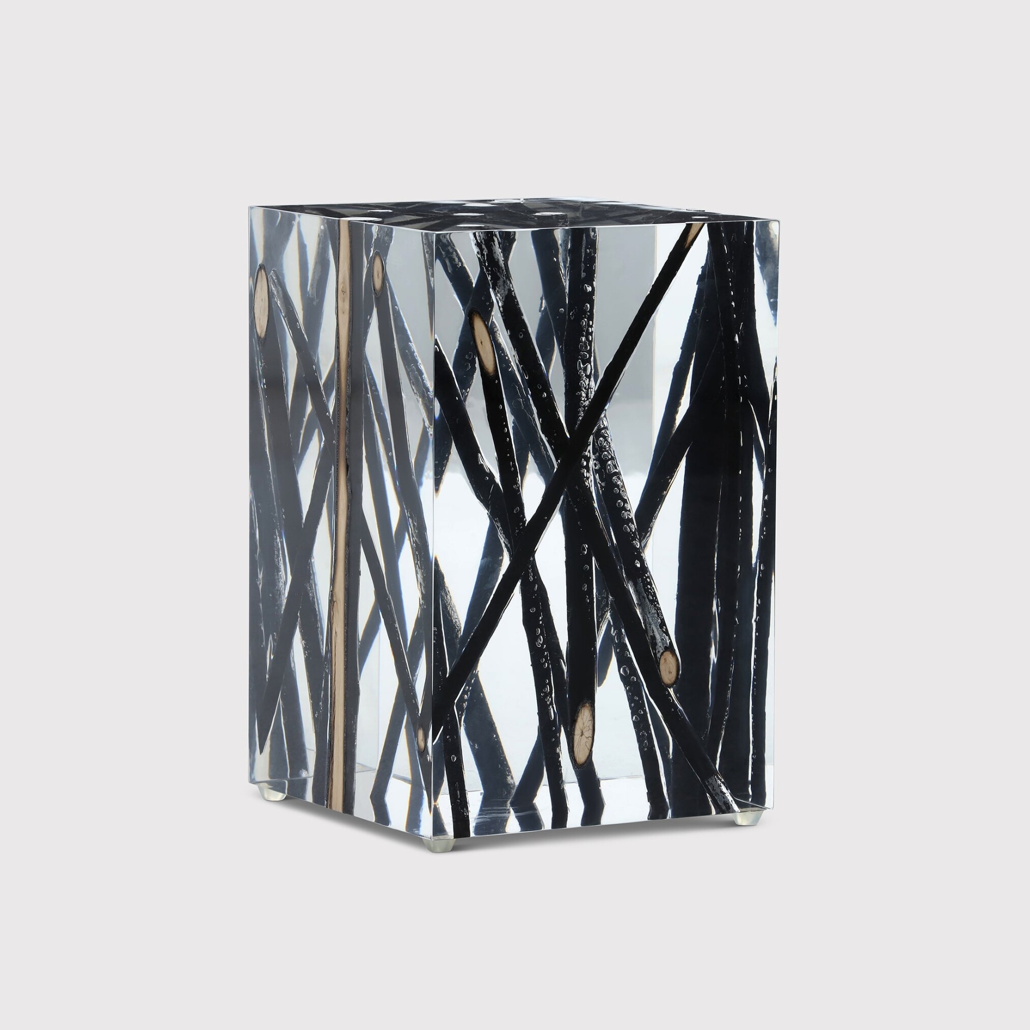 Timothy Oulton Spur Burntwood Side Table Small, Black | Barker & Stonehouse