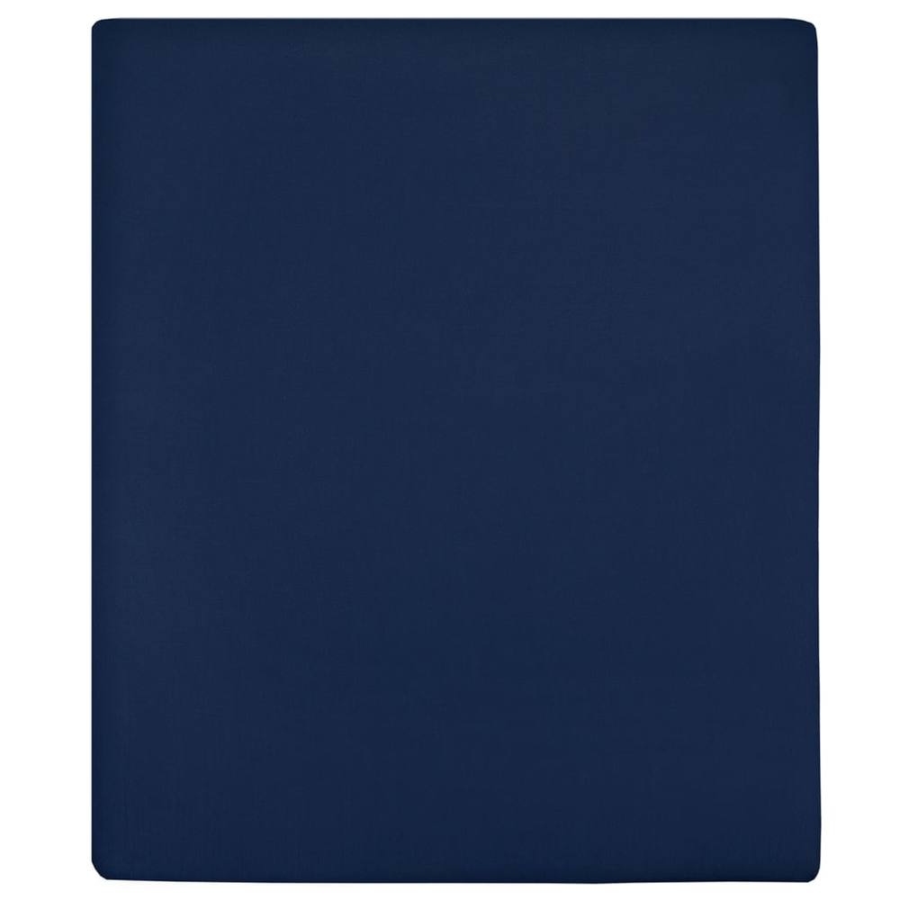 Berkfield Home Jersey Fitted Sheets 2 pcs Navy Blue 180x200 cm Cotton