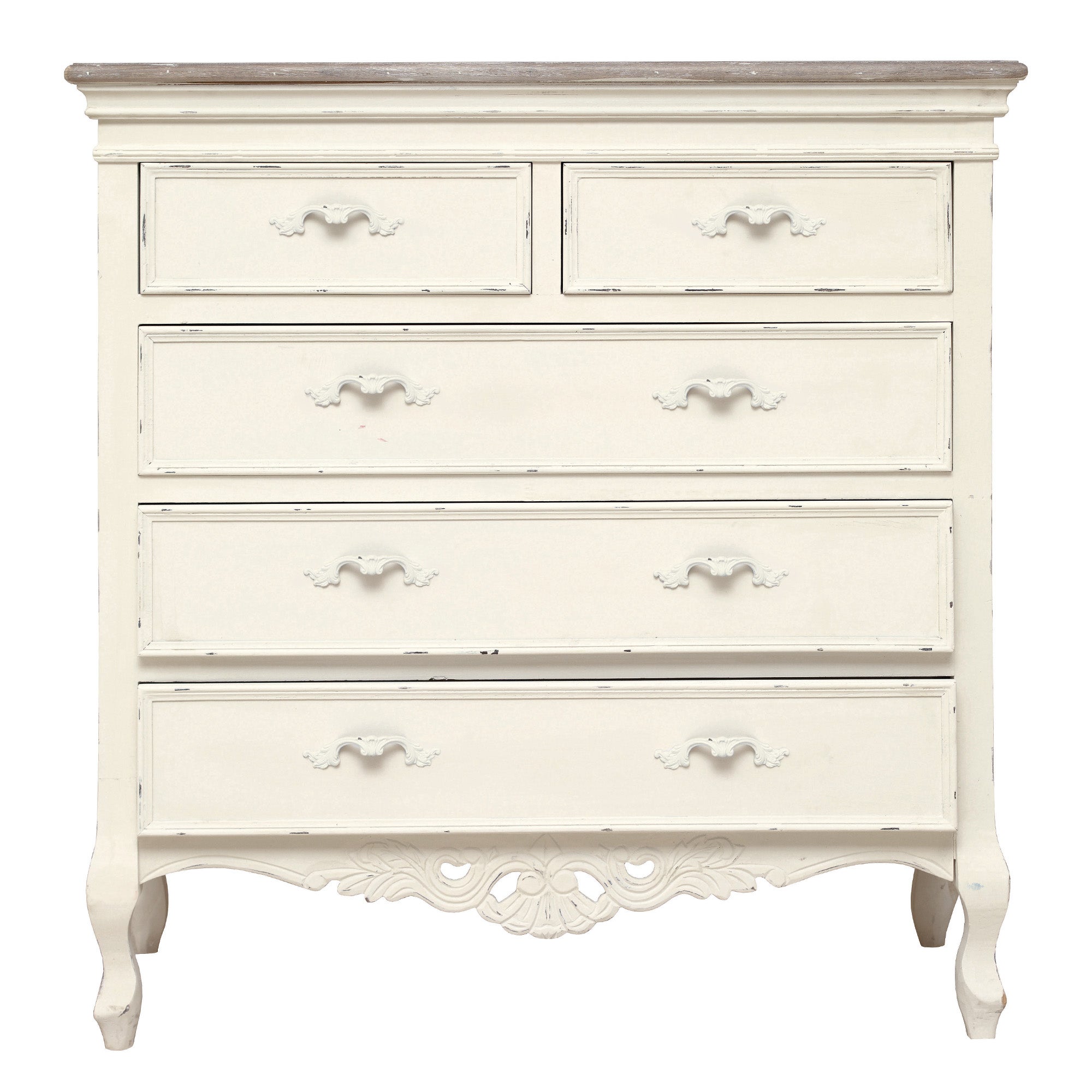 Camille Ivory 5 Drawer Chest Cream