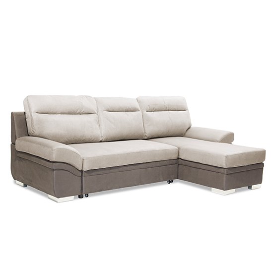 Jessica Linen Fabric 2 Seater Chaise Sofa In Grey