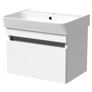 Wickes Easton White 1 Drawer Wall Hung Vanity Unit - 430 x 500mm