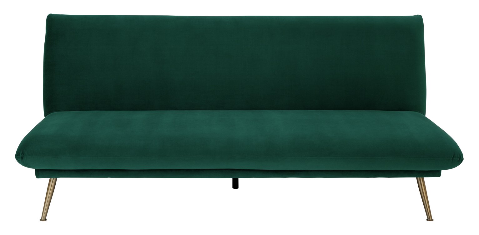 Habitat Matteo 2 Seater Velvet Sofa Bed - Green