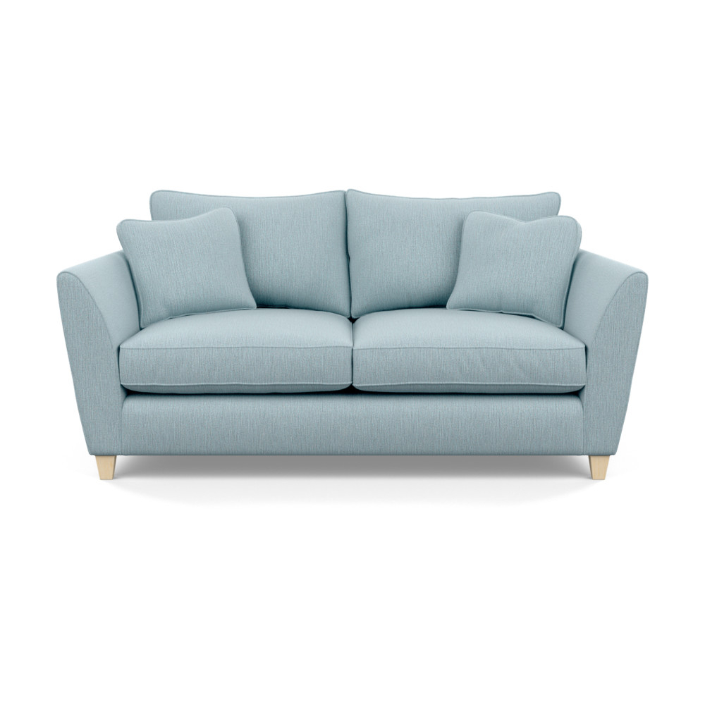 Heal's Torino 3 Seater Sofa Smart Linen Duck Egg Natural Ash Feet