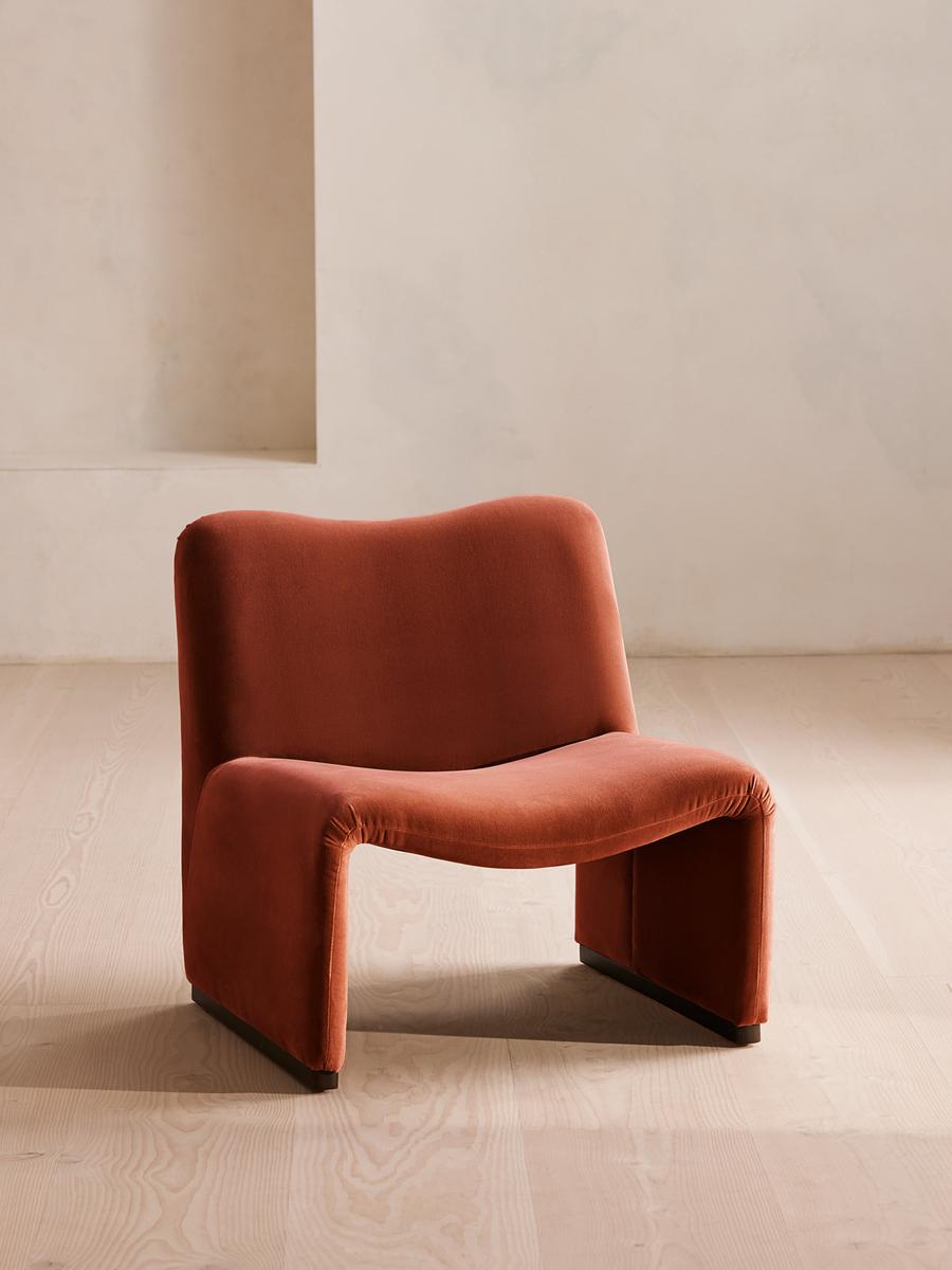 Lovett Armchair, Velvet, Rust