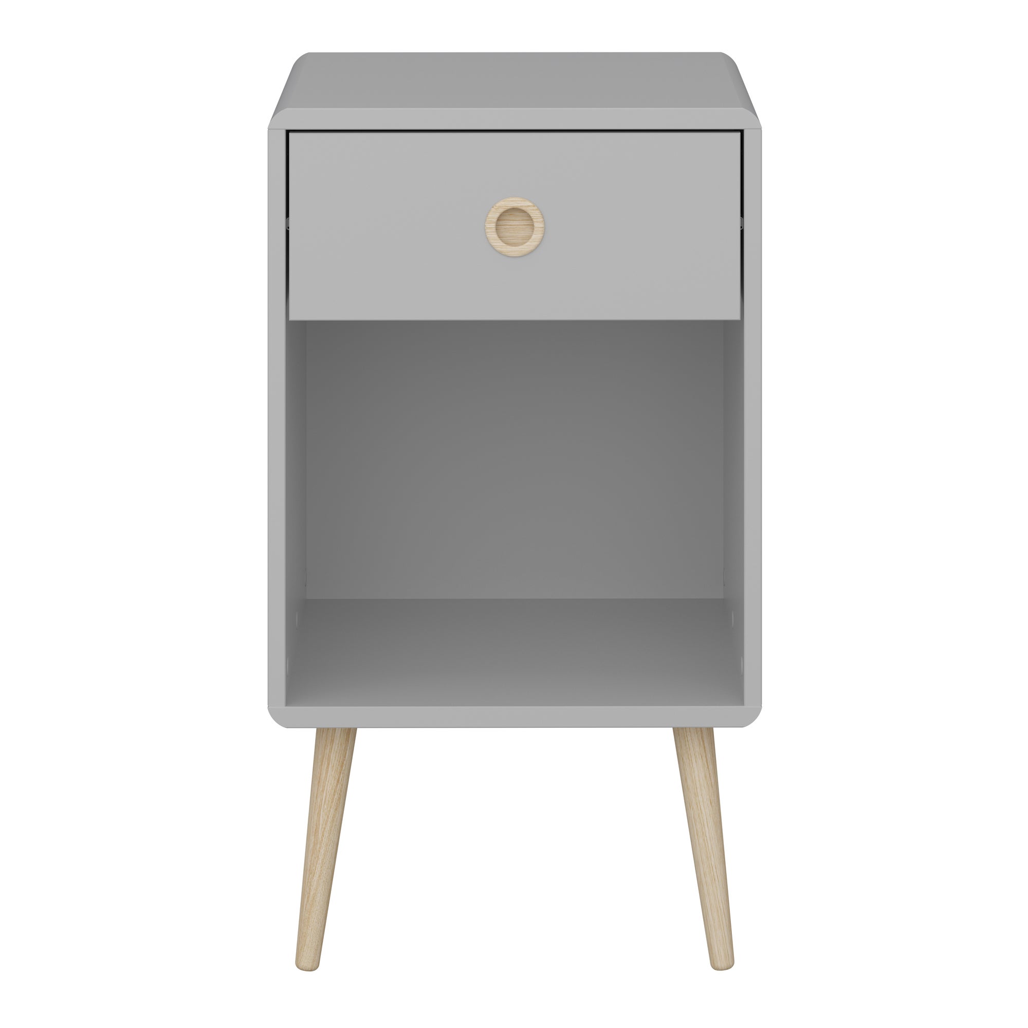 Softline 1 Drawer Bedside Table Grey